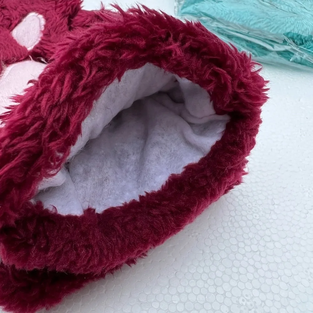 Super Soft Faux Fur Cat Bear Animal Paw Fingerless Gloves NEW Deadstock